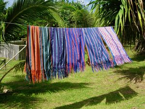 Lavalava drying on line Asor Ulithi Yap Outer Islands Micronesia FSM Copyright Habele.jpg